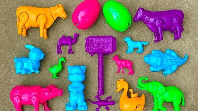 Vídeo de limpeza de brinquedos🧸| Martelo, coelho, ganso, gado e animais surpresa😍